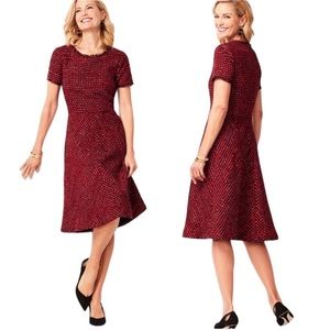 RSVP By Talbots Red, Black & Silver Tweed Fully-Lined Fit & Flare Dress Size 12